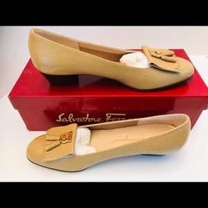 Salvatore Ferragamo Sportiva 7B Camel Lizard New